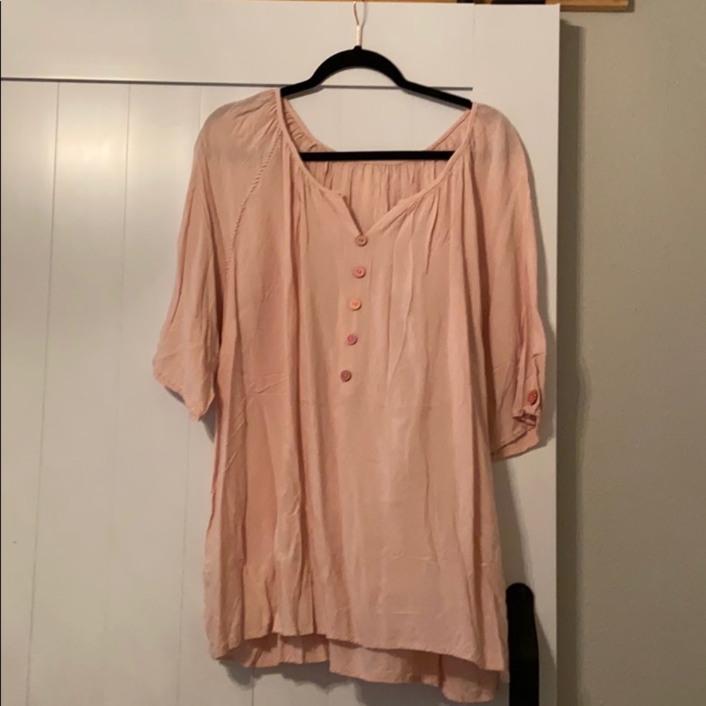 Copper Feather Design*** Blush Pink Tunic